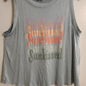 Maurices Sunkissed Graphic Muscle Tee - Gray and Multicolor
